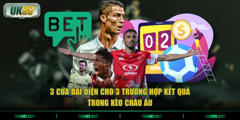 3 cửa đại diện cho 3 trường hợp kết quả trong kèo châu Âu